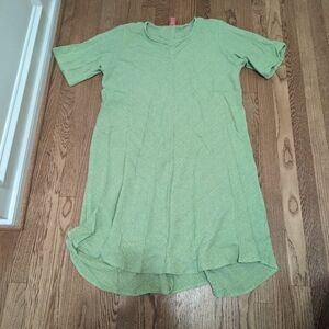 Toofan Lime Green XL Short Sleeve Dress Midi Cotton